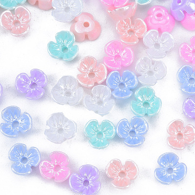 Resin Imitation Pearl Bead Caps X-RESI-N036-01A-1