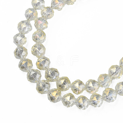 Electroplate Transparent Glass Beads Strands EGLA-N002-34A-C04-1