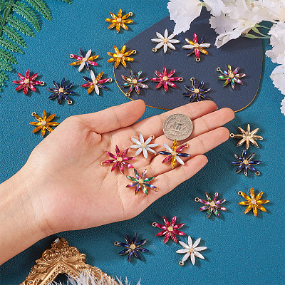 24Pcs 6 Colors Acrylic Rhinestone Pendants FIND-TA0002-79-1