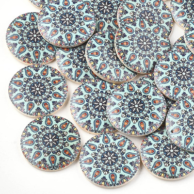 Printed Wooden Pendants WOOD-S045-034A-1