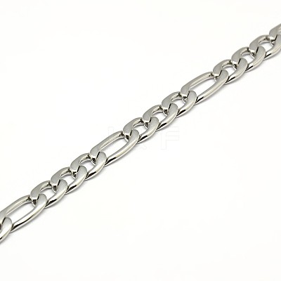 Tarnish Resistant Fashionable 304 Stainless Steel Figaro Chain Necklaces for Men X-STAS-A028-N016P-1