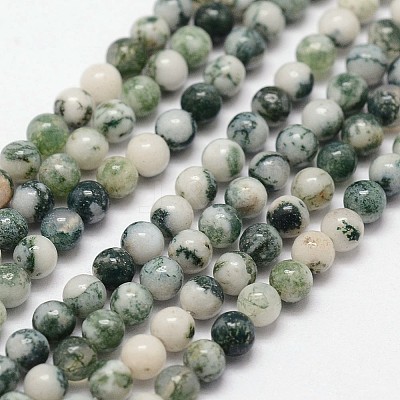 Natural Tree Agate Beads Strands G-N0192-01-3mm-1