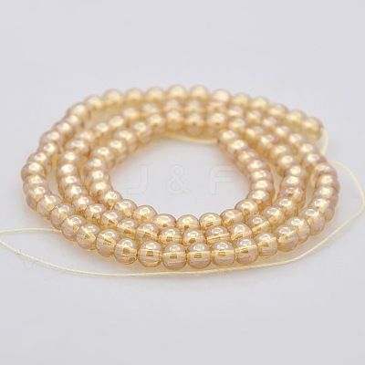 Pearl Luster Plated Glass Round Beads Strands GLAA-A025-4mm-PL01-1
