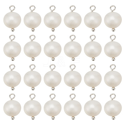 24Pcs Natural Pearl Two Sides Polished Charms PALLOY-HY00054-1