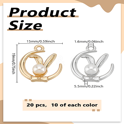 20Pcs 2 Colors Rack Plating Alloy Pendants FIND-LP0005-40-1
