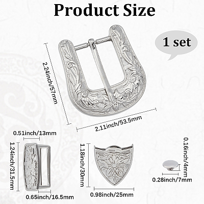 1Pc Belt Alloy Buckle Sets FIND-GF0008-76P-1