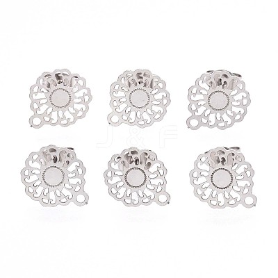 Non-Tarnish 304 Stainless Steel Stud Earring Findings STAS-S079-35B-1