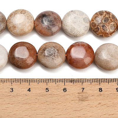 Natural Fossil Coral Beads Strands GG-CBA362F-02-1