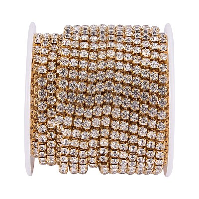 Brass Rhinestone Strass Chains CHC-T001-SS16-01C-1