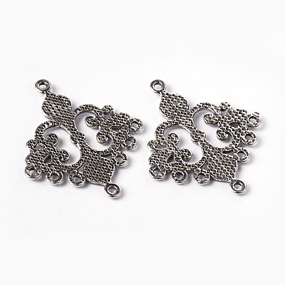 Antique Silver Tibetan Style Rhombus Chandelier Component Links for Dangle Earring Making X-EA9734Y-NF-1