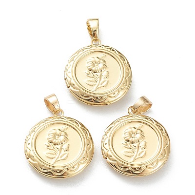 Brass Locket Pendants X-KK-P199-07G-1