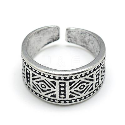 Adjustable Alloy Wide Band Cuff Finger Rings RJEW-S038-011-1