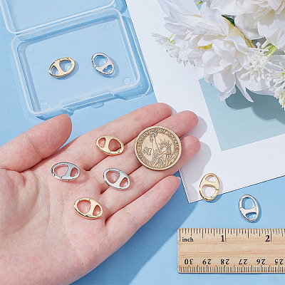 8Pcs 2 Colors Brass Spring Gate Rings FIND-WR0012-25-1