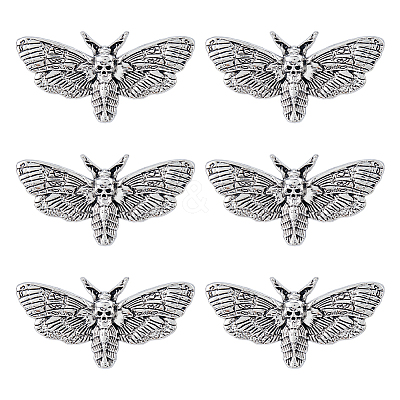 6Pcs Gothic Alloy Lapel Pins for Backpack Clothes JEWB-FH0002-83AS-1