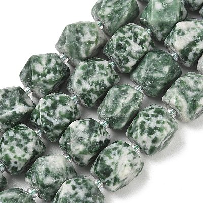 Natural Green Spot Jasper Beads Strands GG-CBAF8A8-A01-01-1