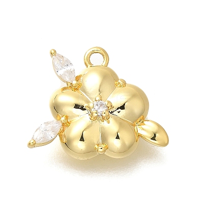 Brass Micro Pave Cubic Zirconia Pendants KK-Q035-11G-1