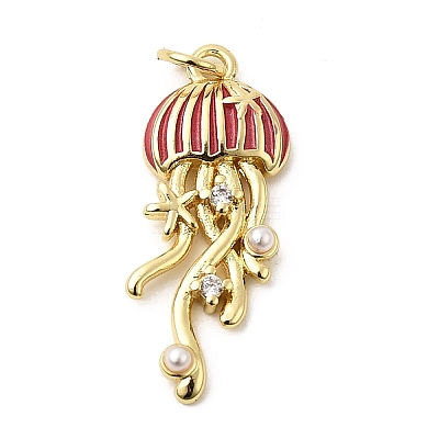 Brass Enamel Pendants KK-CJC0013-16G-02-1
