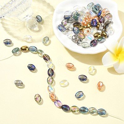 100Pcs 10 Colors Electroplate Glass Beads EGLA-CJ0001-26-1
