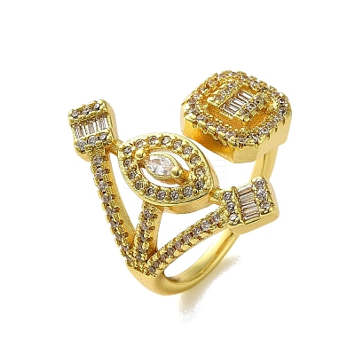 Brass with Cubic Zirconia Rings LS-RJEW-B057-04G-01-1