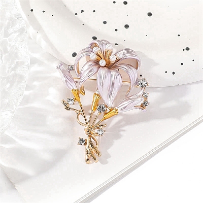 Lily Alloy Enamel Brooches PW-WGAC49F-02-1