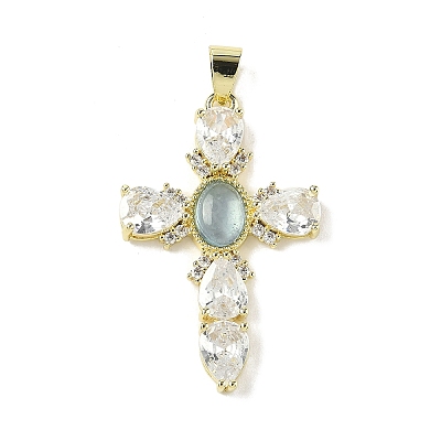 Natural Aquamarine Pendants G-P585-04G-04-1