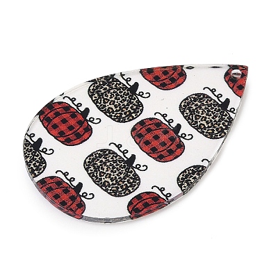 Printed Transparent Acrylic Pendants FIND-K017-16A-1