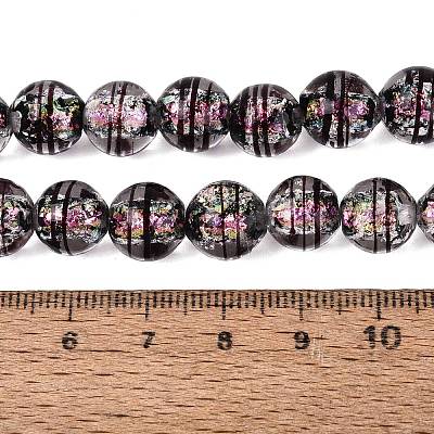 Handmade Foil Glass Lampwork Beads Strands FOIL-Q002-09E-1