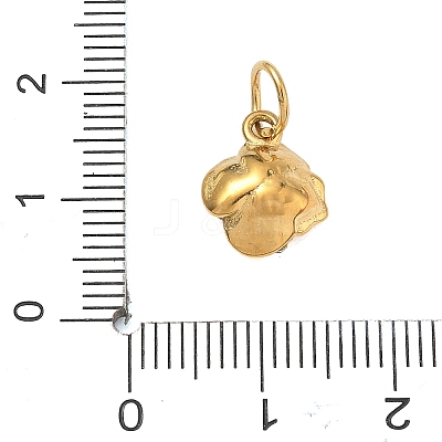 304 Stainless Steel Micro Pave Clear Cubic Zirconia Charms CU-CBA4D1F-05G-B-1