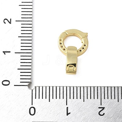 Brass Micro Pave Clear Cubic Zirconia Fold Over Clasps KK-P290-15G-1