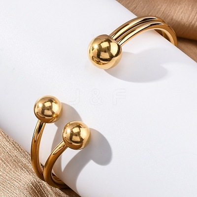 304 Stainless Steel Cuff Bangles BJEW-P310-16G-1