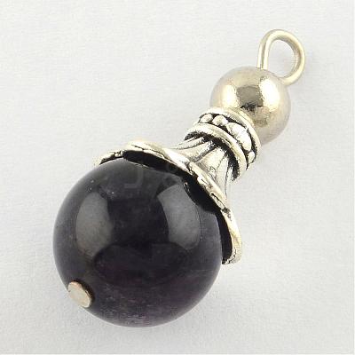 Natural Amethyst Pendants G-Q459-02B-1