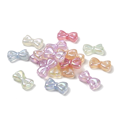 Bowknot UV Plating Luminous Rainbow Iridescent Acrylic Beads LACR-R001-03A-1