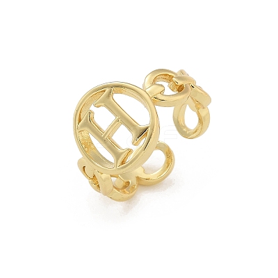 Brass Open Cuff Rings for Women RJEW-K289-01G-H-1
