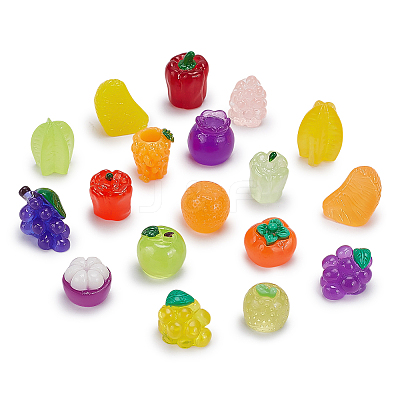 Luminous Resin Fruits Display Ornaments RESI-WH0092-005-1