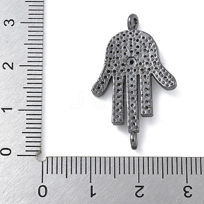 Rack Plating Brass Micro Pave Clear Cubic Zirconia Palm Connector Charms KK-A234-049B-1