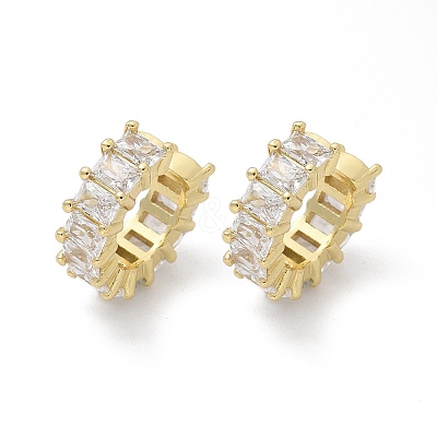 Cubic Zirconia Tennis Cuff Earrings EJEW-K093-09G-05-1