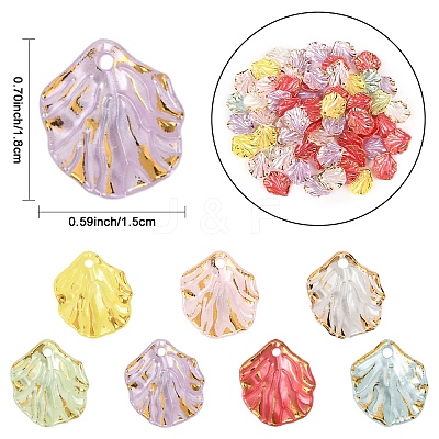 100Pcs Opaque Acrylic Pendants MACR-YW0004-08A-1