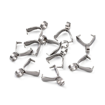Non-Tarnish 201 Stainless Steel Pinch Bails X-STAS-E076-09-1
