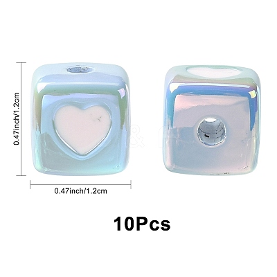 10Pcs Opaque Acrylic Enamel Beads ACRC-FS0001-02B-1