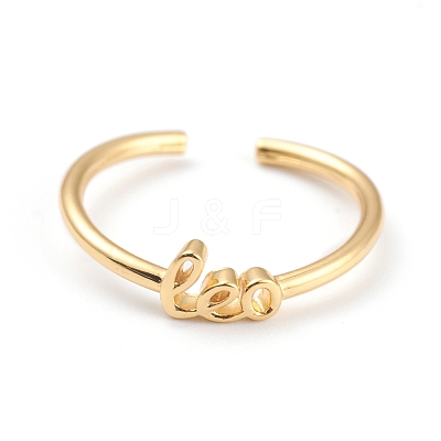 Constellation/Zodiac Sign Brass Cuff Rings RJEW-J074-05G-G-1