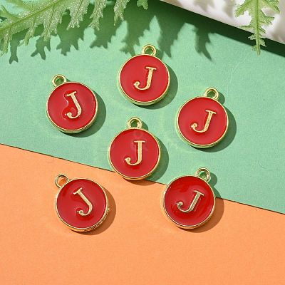 Golden Plated Alloy Enamel Charms ENAM-S118-03J-1
