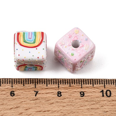 Printed Opaque Acrylic Beads AC-CBA4549-01-1