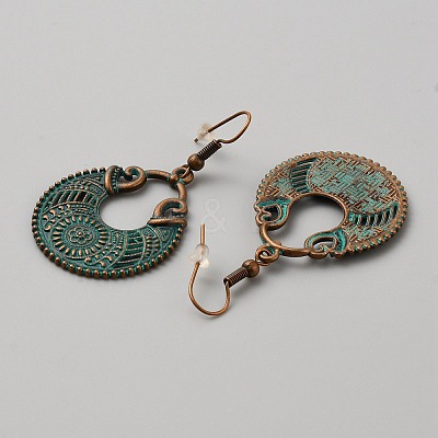 Ethnic Style Alloy Geometric Dangle Earrings with Iron Pins for Women EJEW-WH0047-90C-1