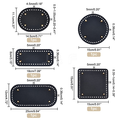 5Pcs 5 Style PU Leather Knitting Crochet Bags Nail Bottom Shaper Pad DIY-PH0009-83-1