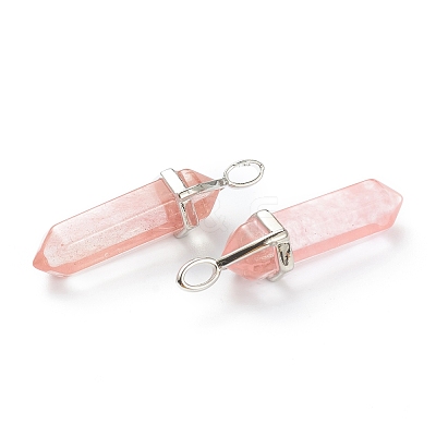 Watermelon Stone Glass Pointed Pendants G-M378-01P-A15-1