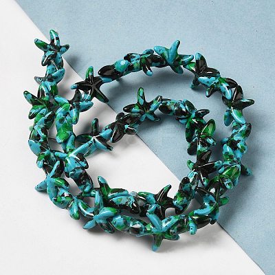 Synthetic Turquoise Dyed Beads Strands G-P507-04B-1