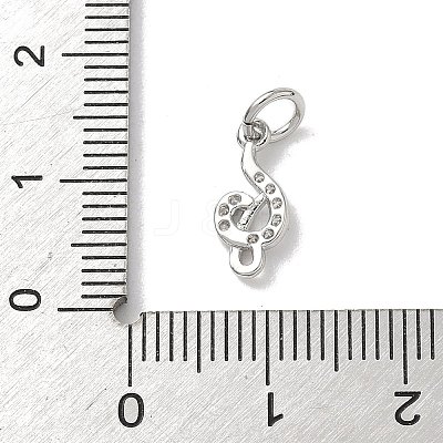 Brass Micro Pave Clear Cubic Zirconia Charms KK-A273-14P-1
