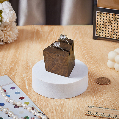 2-Slot Wood Finger Rings Display Stands RDIS-WH0006-33-1