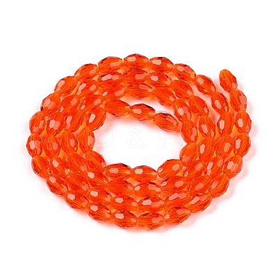 Transparent Glass Beads Strands EGLA-A037-T6x8mm-D09-1