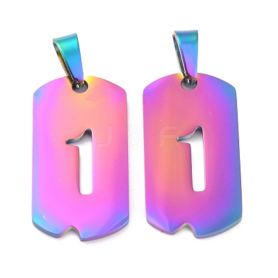 Ion Plating(IP) 304 Stainless Steel Pendants STAS-O127-A01-1